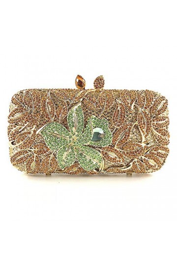 GALSOR Sac de fête pour femme - Pochette de soirée en strass - Motif floral - Pour mariage, cocktail formel - Avec chaîne, do