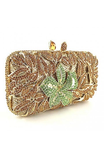 GALSOR Sac de fête pour femme - Pochette de soirée en strass - Motif floral - Pour mariage, cocktail formel - Avec chaîne, do
