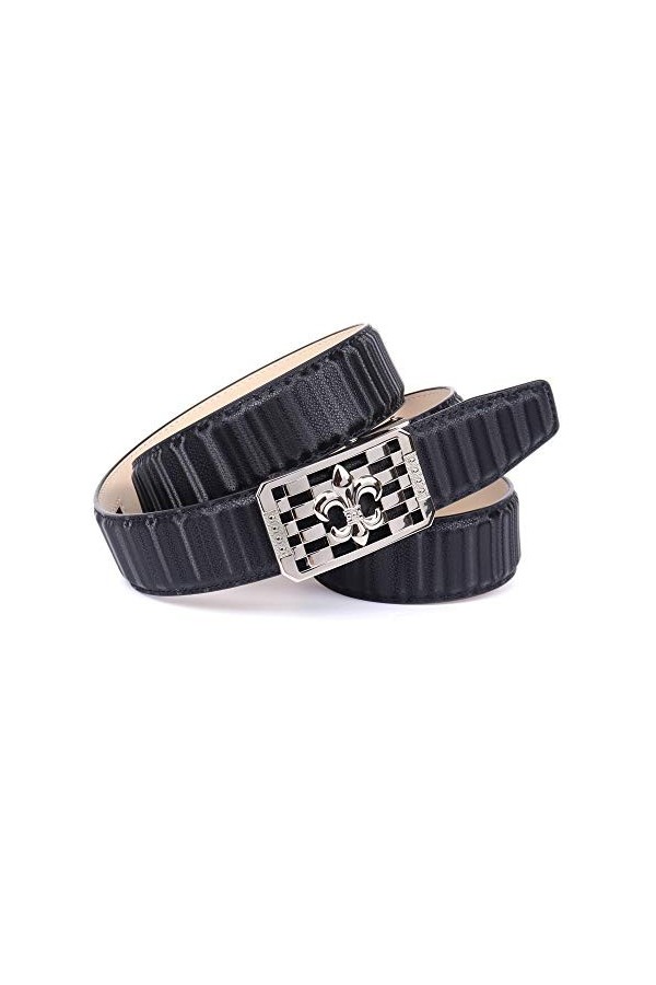 Anthoni Crown Ledergürtel Ceinture, Noir, 110 cm Femme