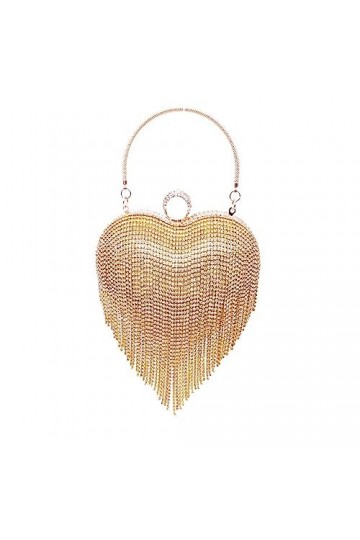 Sac de fête Diamants Sac de soirée Banquet Pochette Robe de mariée Sac de mariage Coeur Sac cosmétique Sac de banquet Color 