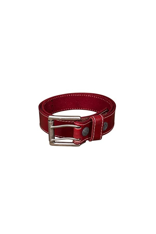 Rumble59 Ceinture en cuir avec double boucle Rouge, rouge, S