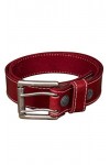 Rumble59 Ceinture en cuir avec double boucle Rouge, rouge, S