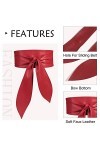 Maeau Ceinture Large Simili Cuir pour Femme Noir Rouge Ceinture Obi Fille Ceinture Large en Cuir pour Robe Grande Taille Vint