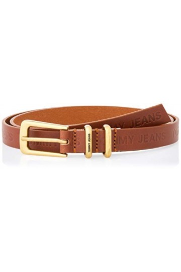 Tommy Jeans TJW Essential Leather Belt Ceinture, Cognac, 90 cm Femme