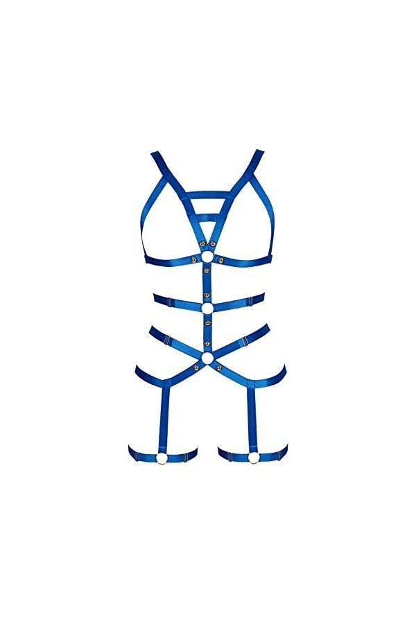 BBOHSS Harnais de corps pour femme - Sangle de poitrine réglable punk gothique - Accessoire de costume de danse, Vert, taille