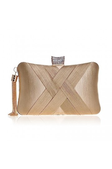 Sac de fête Mesdames sac de banquet robe sac de soirée gland sac de soirée Sac de banquet Color : Gold, Size : 20x6x12cm 