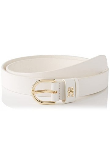 Tommy Hilfiger Ceinture Femme TH Timeless 2.5 Ceinture Cuir, Ecru Feather White , 135