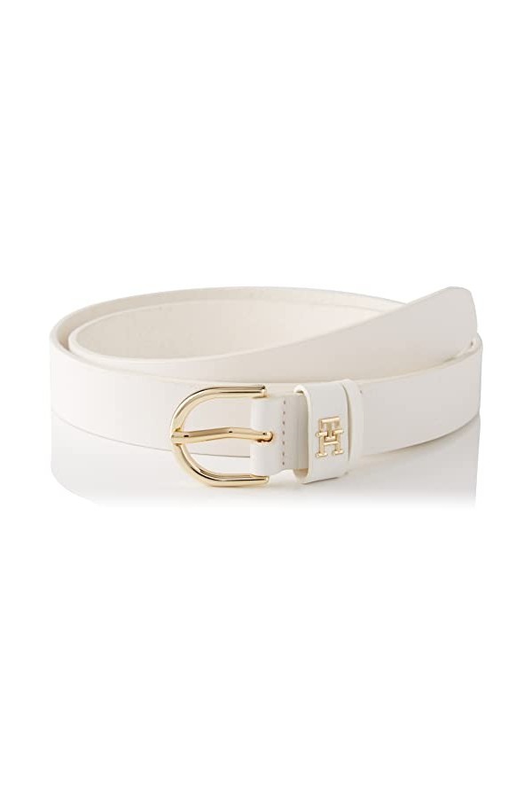 Tommy Hilfiger Ceinture Femme TH Timeless 2.5 Ceinture Cuir, Ecru Feather White , 135