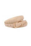 Anthoni Crown Ledergürtel Ceinture, Beige, 90 Femme