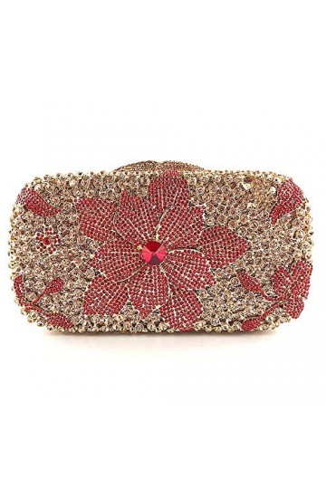 Sac de fête Femmes Strass Fleur Soirée Sac À Main Noble Porte-Monnaie Élégant Portefeuille De Mariage dembrayage Bourse Sac 