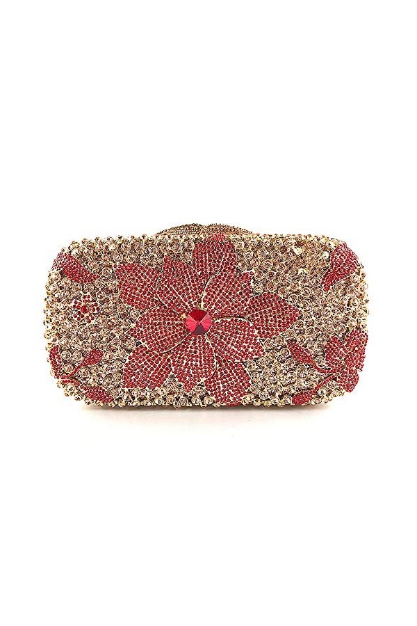 Sac de fête Femmes Strass Fleur Soirée Sac À Main Noble Porte-Monnaie Élégant Portefeuille De Mariage dembrayage Bourse Sac 