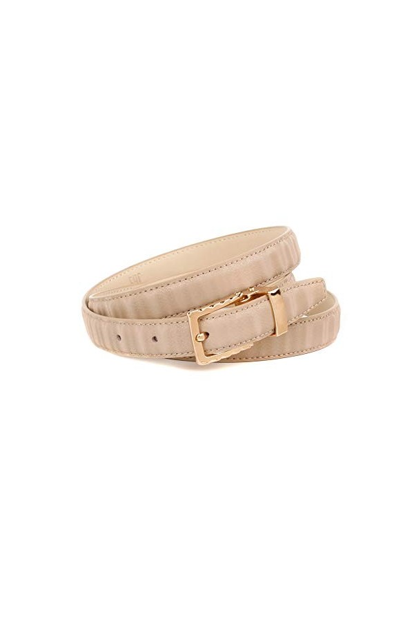 Anthoni Crown Ledergürtel Ceinture, Beige, 90 Femme