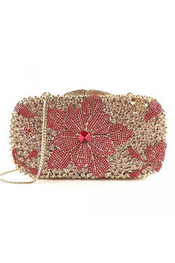 Sac de fête Femmes Strass Fleur Soirée Sac À Main Noble Porte-Monnaie Élégant Portefeuille De Mariage dembrayage Bourse Sac 