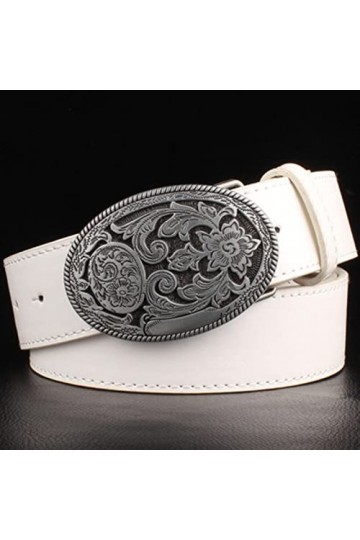 ZHANGMM 1 Pc Retro Femmes Ceinture Boucle en métal Motif de Tissage Ceintures en Cuir Jeans Tendance Punk Sangle décoration C