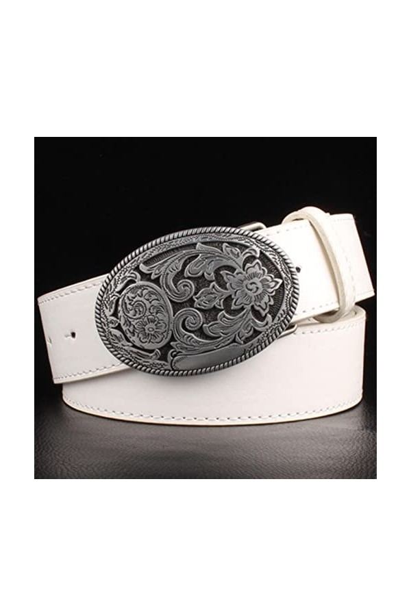 ZHANGMM 1 Pc Retro Femmes Ceinture Boucle en métal Motif de Tissage Ceintures en Cuir Jeans Tendance Punk Sangle décoration C