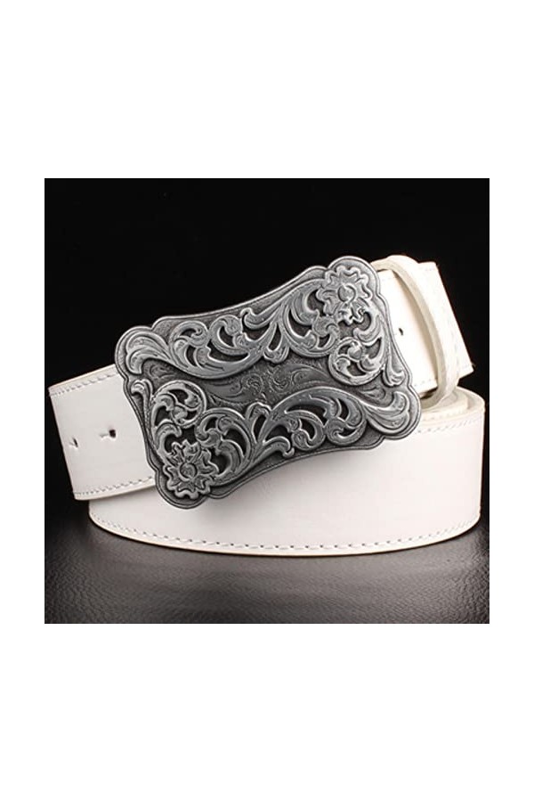 ZHANGMM 1 Pc Retro Femmes Ceinture Boucle en métal Motif de Tissage Ceintures en Cuir Jeans Tendance Punk Sangle décoration C