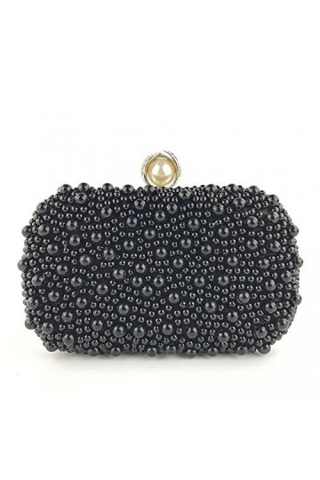 GALSOR Sac de fête Femmes Perles Soirée Sac À Main Noble Porte-monnaie Élégant Portefeuille De Mariage Clutch Purse Party Bla