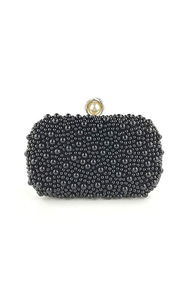 GALSOR Sac de fête Femmes Perles Soirée Sac À Main Noble Porte-monnaie Élégant Portefeuille De Mariage Clutch Purse Party Bla