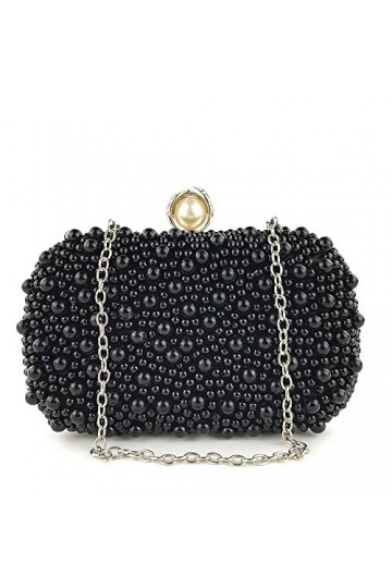 GALSOR Sac de fête Femmes Perles Soirée Sac À Main Noble Porte-monnaie Élégant Portefeuille De Mariage Clutch Purse Party Bla