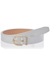 Calvin Klein Ceinture Femme CK Must Metal Loop Rnd Belt 2.5&nbsp;cm en Cuir, Blanc CK White , 80 cm