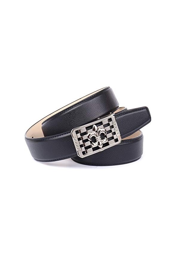 Anthoni Crown Ledergürtel Ceinture, Noir, 110 cm Femme
