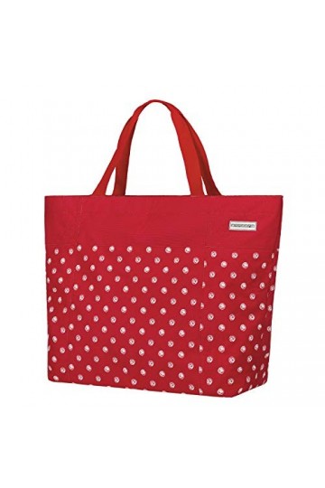 anndora Sac de shopping XXL - Sac de plage - Sac à bandoulière - Couleur au choix, Rouge à pois blancs., xxl