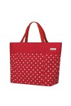 anndora Sac de shopping XXL - Sac de plage - Sac à bandoulière - Couleur au choix, Rouge à pois blancs., xxl