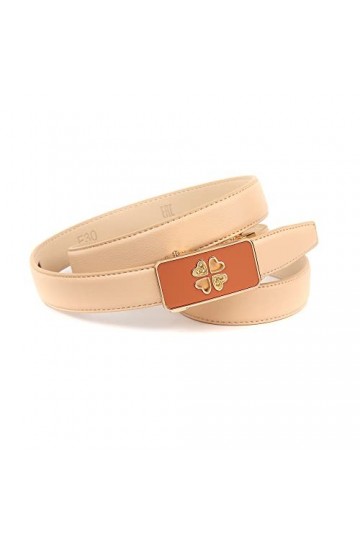 Anthoni Crown Ledergürtel Ceinture, Beige, 105 Femme
