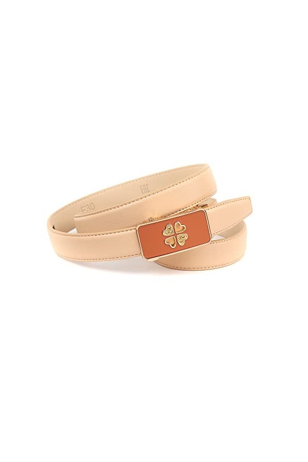 Anthoni Crown Ledergürtel Ceinture, Beige, 105 Femme