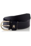 Tommy Hilfiger Ceinture Femme TH Timeless 3.5 Topstitch Ceinture Cuir, Bleu Space Blue , 130