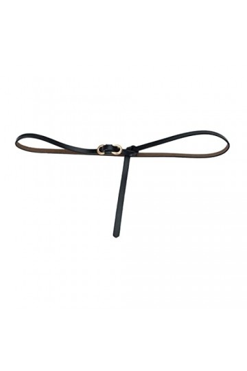 MIJIU Ceinture skinny fine en cuir véritable avec boucle en métal doré pour pantalons, jeans, robes, différentes couleurs dis