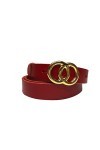 Generico Ceinture femme 100 % cuir modèle Gucci boucle acier Made in Italy couleur rouge hauteur 2,5 cm, rouge, 125 cm accorc