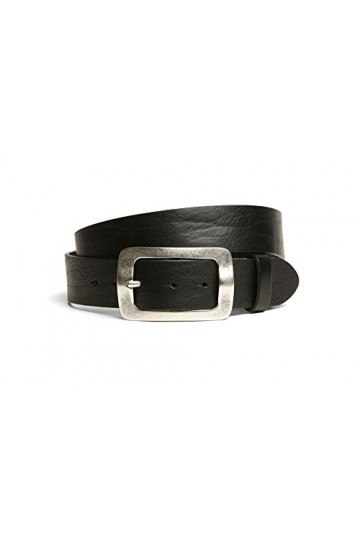VaModa Ceinture en cuir 4cm | Jeans Belt 40mm pour homme et femme | couleur noir, Longueur-80cm, avec boucle montée modèle 89