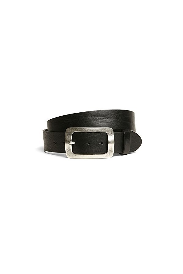 VaModa Ceinture en cuir 4cm | Jeans Belt 40mm pour homme et femme | couleur noir, Longueur-80cm, avec boucle montée modèle 89