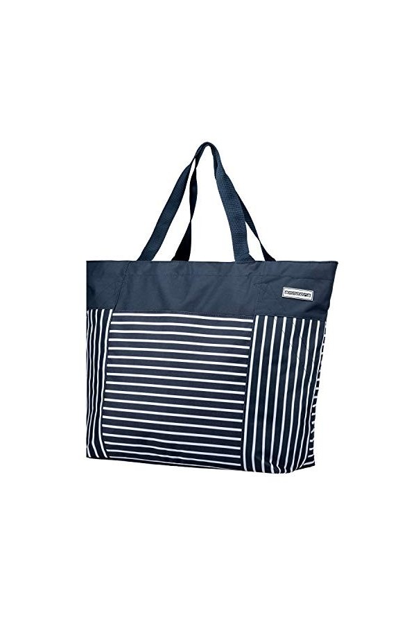 anndora Sac de shopping XXL - Sac de plage - Sac à bandoulière - Couleur au choix, Rouge à pois blancs., xxl