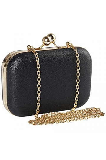 Beautyshow Sac de Soirée Pochette, Women Clutch Bag Evening Bag Pochette de soirée métallique avec Chaîne pour femme Chain Sh