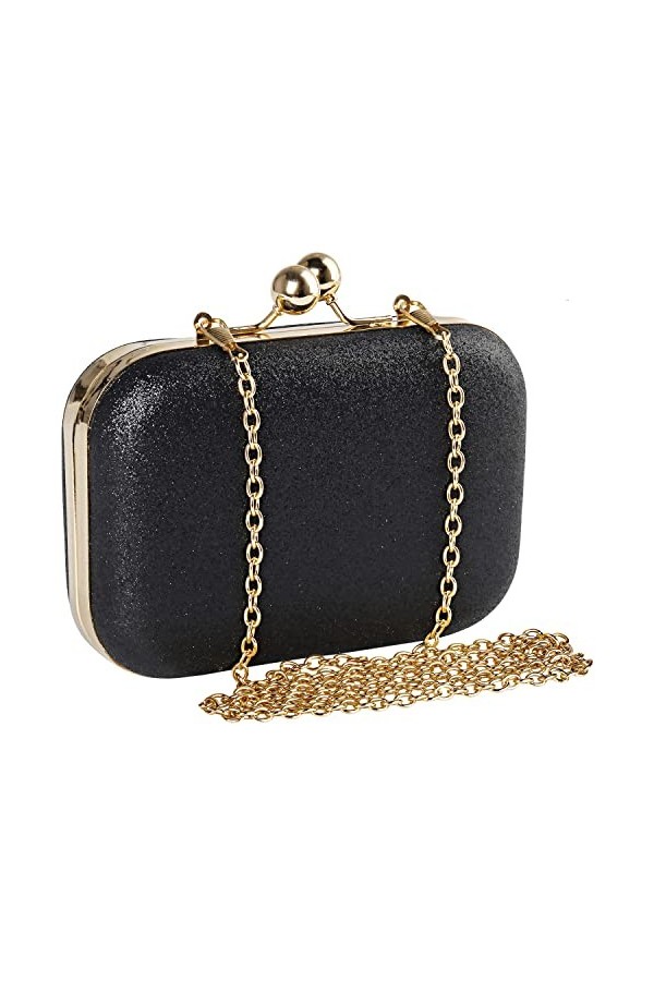 Beautyshow Sac de Soirée Pochette, Women Clutch Bag Evening Bag Pochette de soirée métallique avec Chaîne pour femme Chain Sh