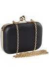 Beautyshow Sac de Soirée Pochette, Women Clutch Bag Evening Bag Pochette de soirée métallique avec Chaîne pour femme Chain Sh