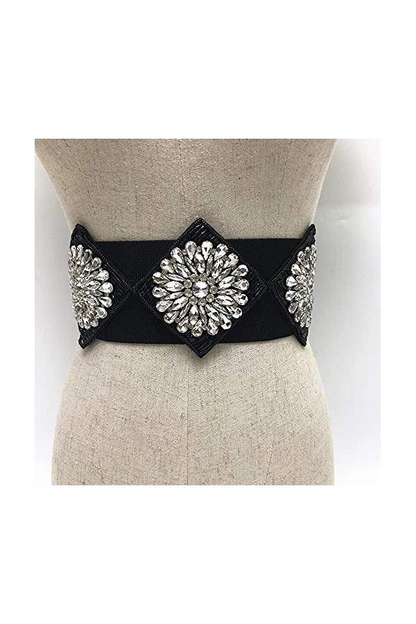 Ceinture Ceinture en Cristal Gemme Ceinture Élastique en Strass À La Main pour Femme
