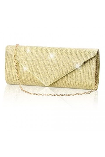 Sac de Soirée Pochette, Pochette Enveloppe Sac de Soirée pour Femme, Pochettes et Clutches Femme en Paillettes Brillant avec 
