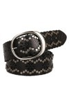 MeiDai Ceinture femme jean métal lourd Rivet ceintures for femmes cuir évider ceinture Punk Rock femme sangle Size : 90, Col