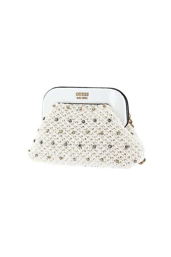 GUESS Sicilia Small Frame Clutch White
