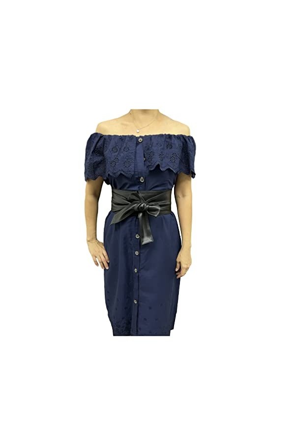 luvsecretlingerie Ceinture Obi en cuir véritable de qualité supérieure pour femme, ceinture grande taille, ceinture à double 