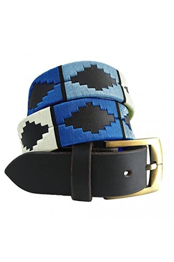 CARLOS DIAZ Ceinture Unisexe en Cuir Marron Premium Pour Hommes pour Femmes Polo de Créateur Brodé 105 cm / 42-44 Inches 