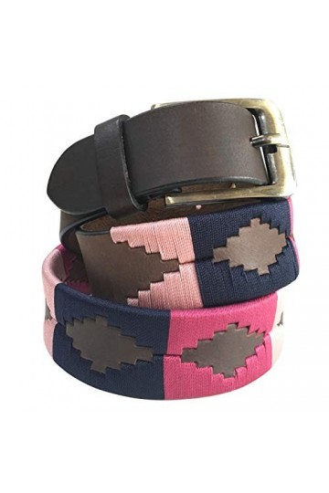 CARLOS DIAZ Ceinture Unisexe en Cuir Marron Premium Pour Hommes pour Femmes Polo de Créateur Brodé 105 cm / 42-44 Inches 