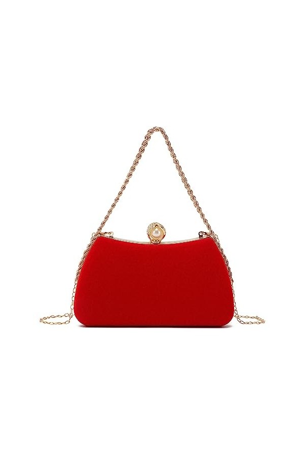 EVEOUT Élégant Velours Pochettes et clutches de soirée avec chaîne Sac à main de soirée pour Femme Sacs bandoulière pour Fête