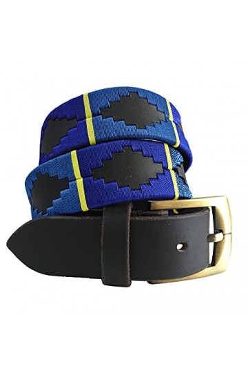 CARLOS DIAZ Ceinture Unisexe en Cuir Marron Premium Pour Hommes pour Femmes Polo de Créateur Brodé 100 cm / 40-42 Inches 
