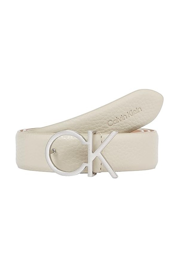 Calvin Klein RE-Lock CK Logo Belt 30MM PBl Ceintures, Stoney Beige, 95 Femme