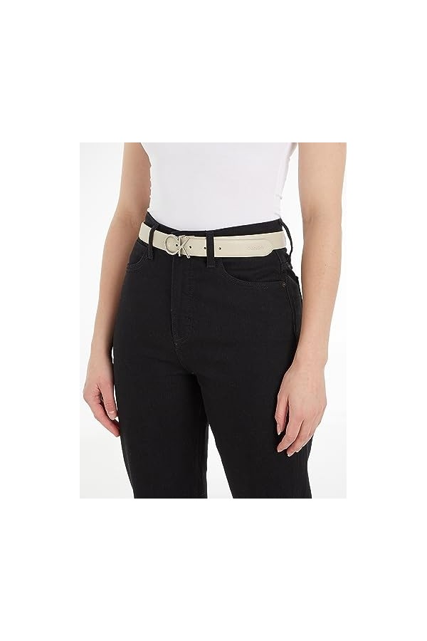 Calvin Klein RE-Lock CK Logo Belt 30MM PBl Ceintures, Stoney Beige, 95 Femme