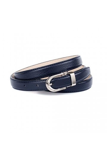 Anthoni Crown Ledergürtel Ceinture, Bleu foncé, 110 cm Femme